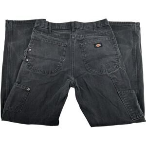 Vintage y2k Men's Black Canvas Dickies Utility Carpenter Workwear Pants 32x32
